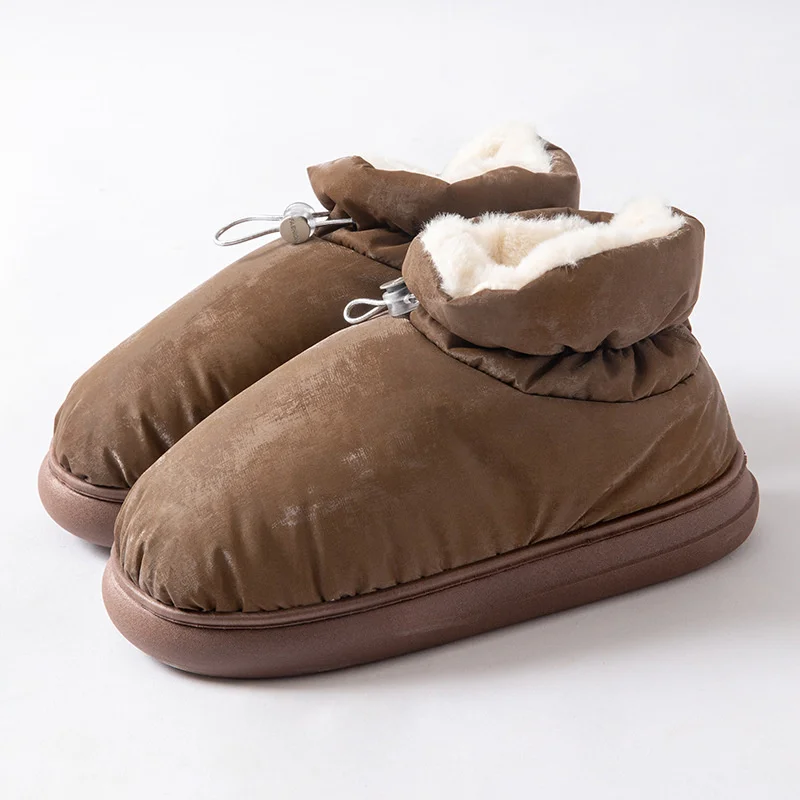 Man Women Winter Snow Boots Cotton Slippers Outside. Women Keep Warm Indoors Home Shoes 2023 Winter Household Couples Cotton