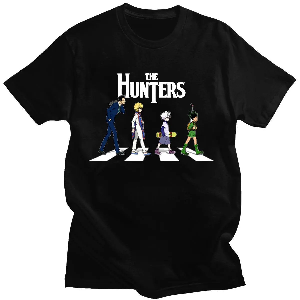 

Japanese Anime Hunter X Hunter Leorio PaladiKnight Kurapika Killua Zoldyck GON·FREECSS Short Sleeve T Shirt Unisex Harajuku Tops