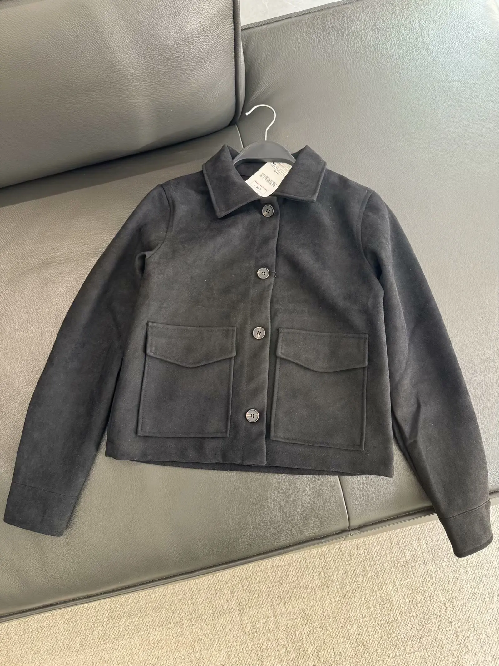 Новинка весны 2024 женская двусторонняя замшевая текстурированная короткая