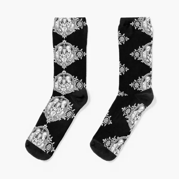 

Vintage Holy Family Crew Socks Sports Cute Mens Best Autumn Black Cartoon Cotton Women Breathable Ladies Pattern Winter Short