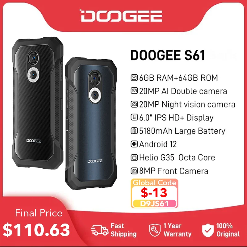DOOGEE S61 мощный мобильный телефон 6.0 &quot20MP камера ночного видения 5180mAh аккумулятор