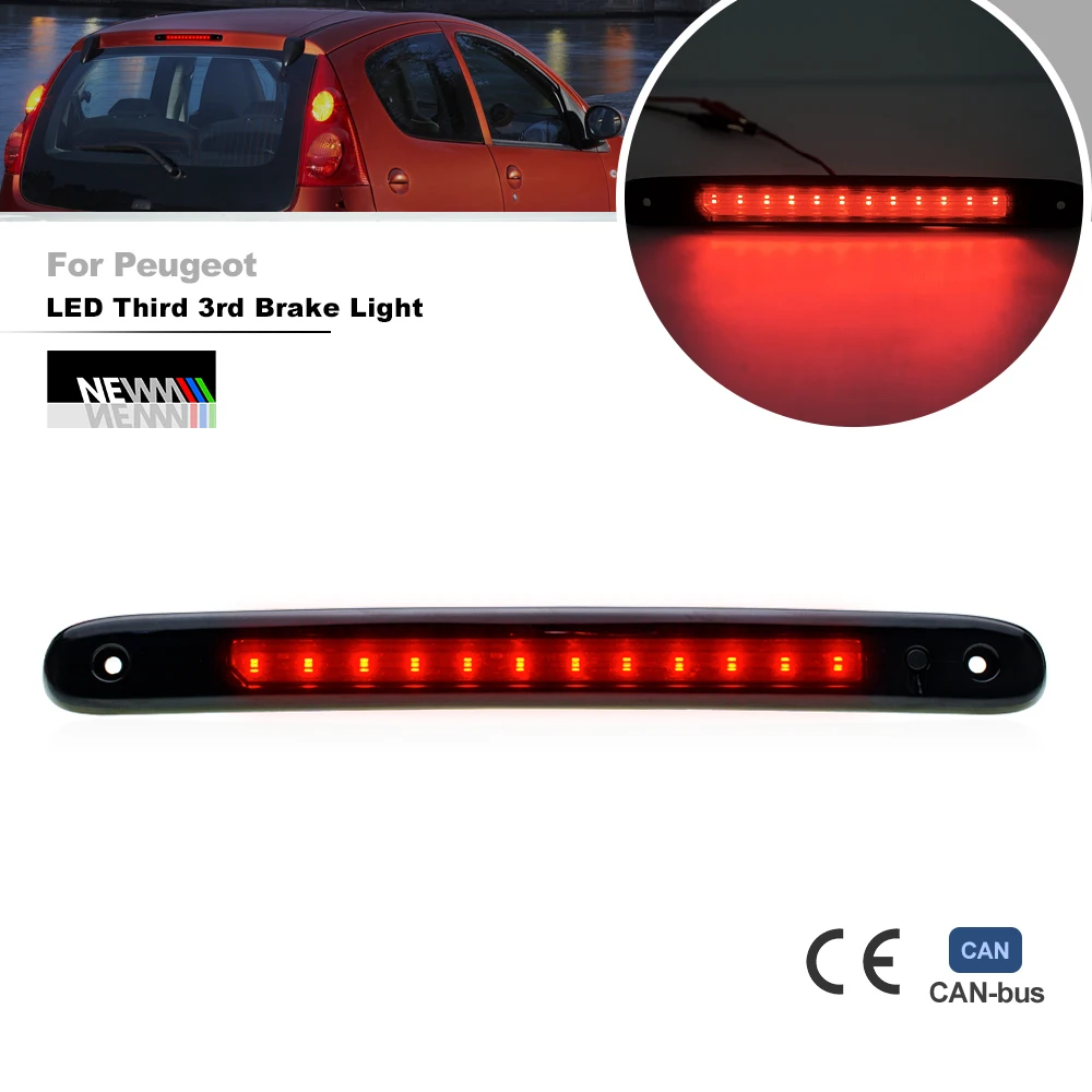 

Подходит для Peugeot 107 Citroen C1 2005-2014 гг., Toyota Aygo Hatch, светодиодный центральный третий, 3-й стоп-сигнал, хвостовое предупреждение, дополнительный стоп-сигнал