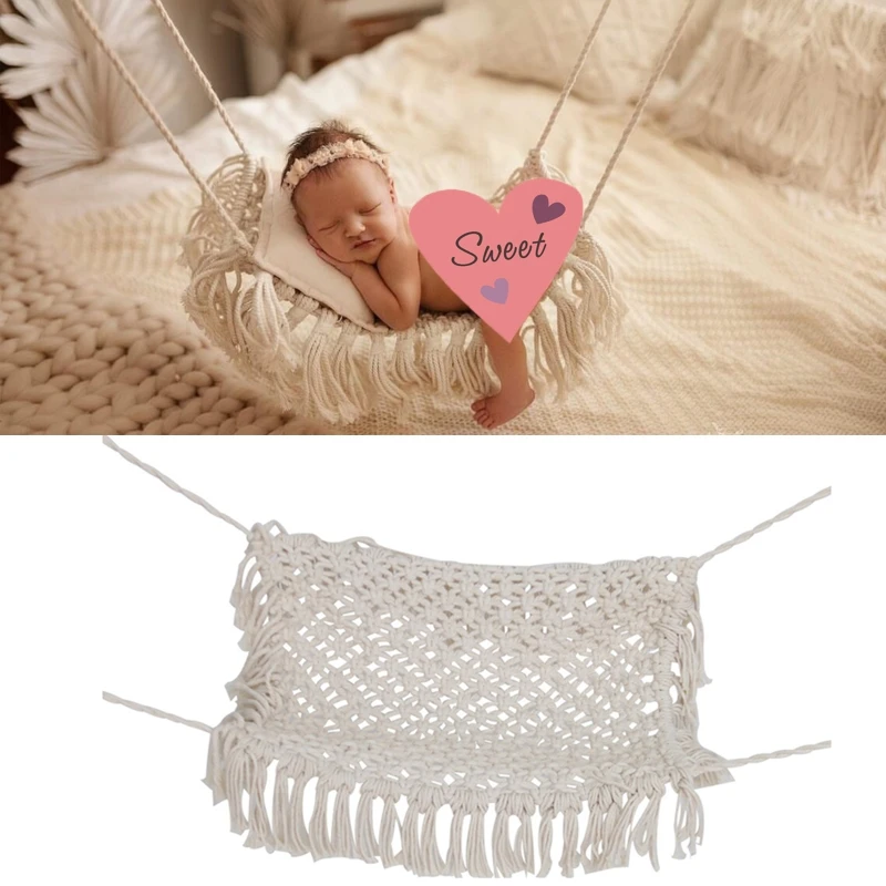 

Crochet Tassel Hammock Photo Posing Props Newborn Shower Photoshoot Background