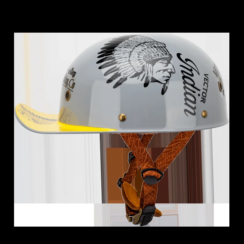 

Кепка для мотошлема с открытым лицом для мужчин и женщин, бейсболка в стиле ретро, для езды на мотоцикле, мопеде, Байкерская Кепка, летняя