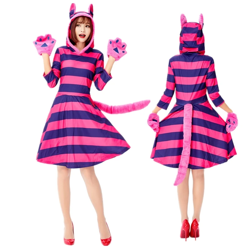 

Women Purple Cheshire Cat Costume for Halloween Outfit Clothes Alice in Wonderland Cosplay Masquerade Fancy Dress