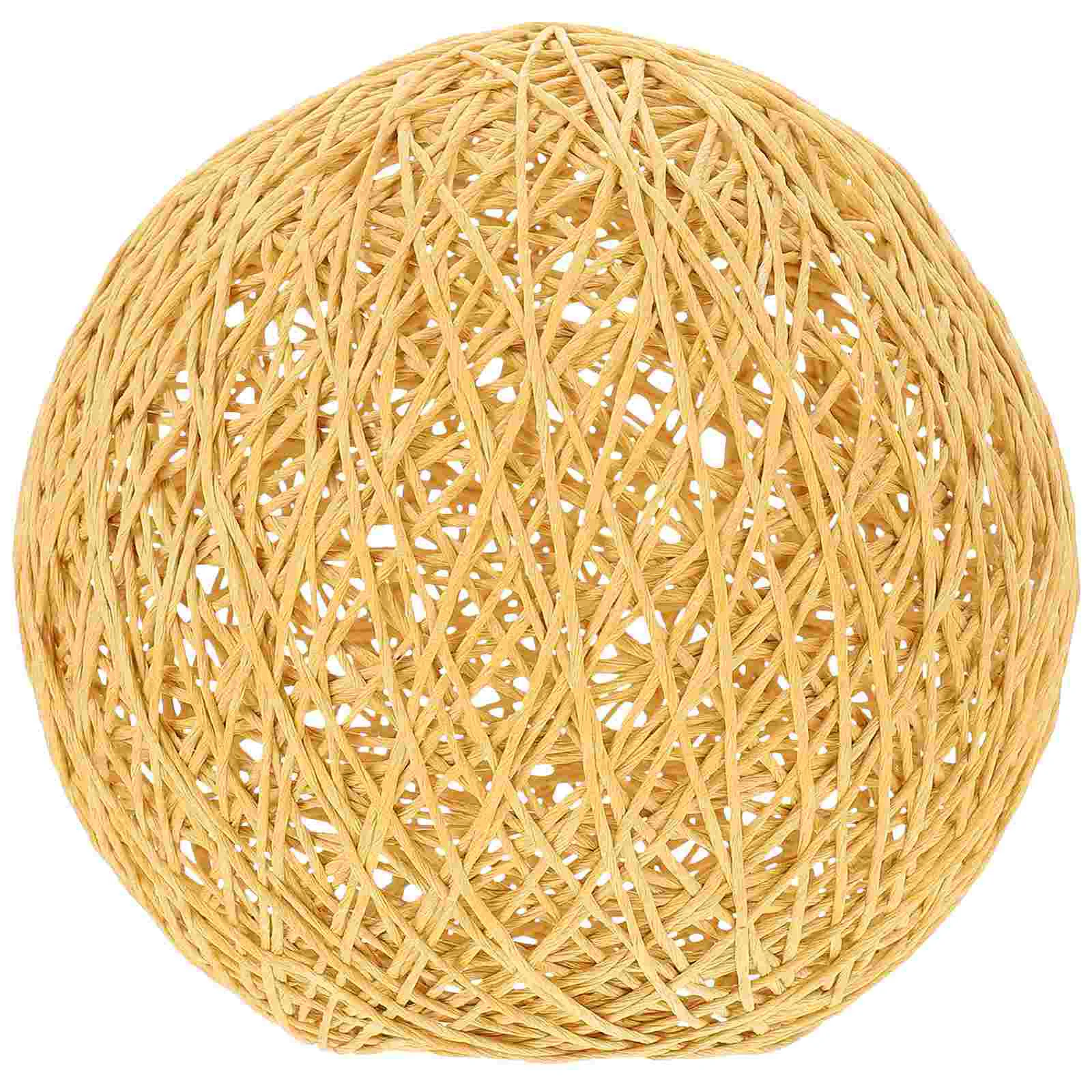 

Lamp Shade Light Rattan Cover Lampshade Pendant Ceiling Woven Shades Chandelier Wicker Table Cage Vintage Hanging Paper Basket