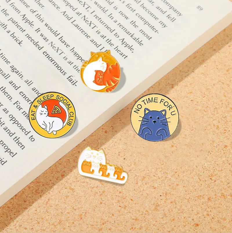 Эмалированные булавки в виде кота питомца клуба Милая брошь таблички значок на