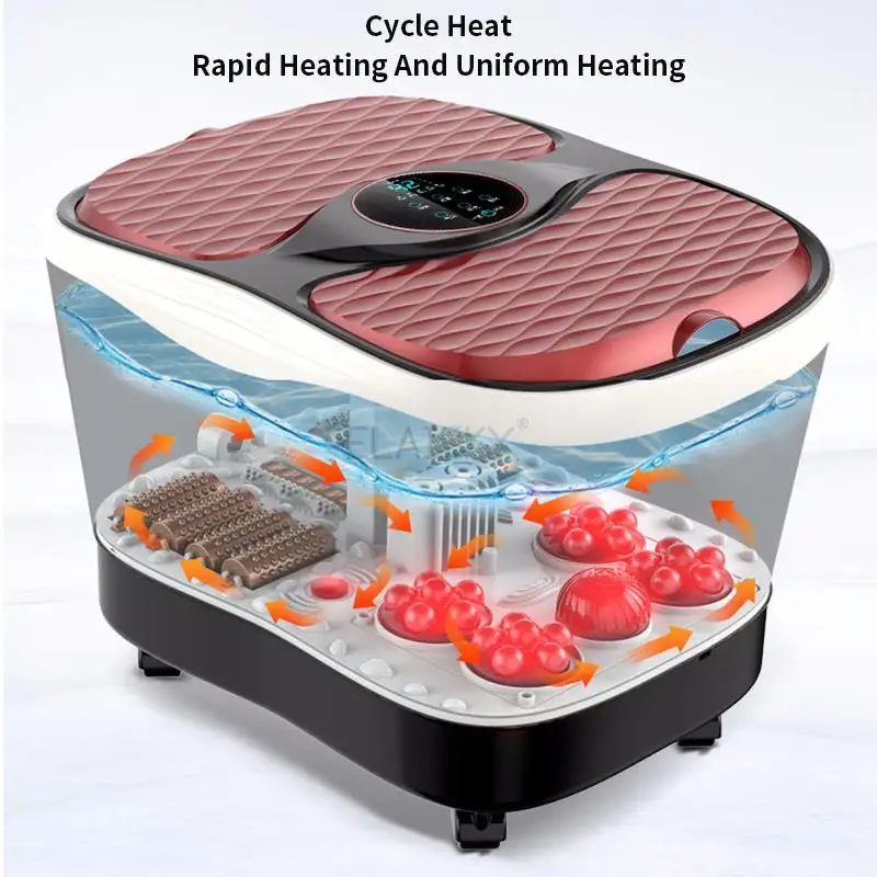 

Foot Spa Bath Massage with Double Foot Heat Bubbles Digital Control Motorized Pedicure Massage Adjustable Time Pedicure Spa Home