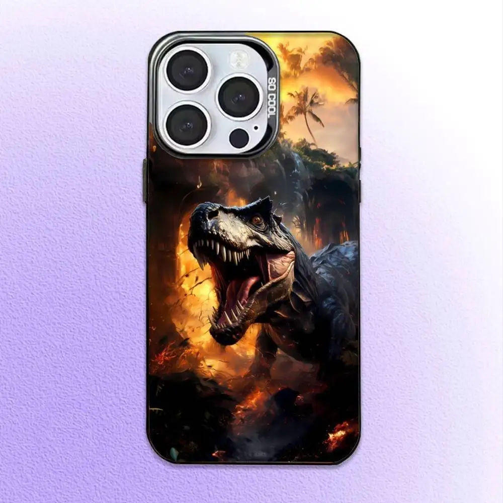 Фото Jurassic Dinosaur World Phone Case For iPhone17,16,15,14,13,12,11 Plus,Pro Max Colored Silver Plated Inside Cover №5