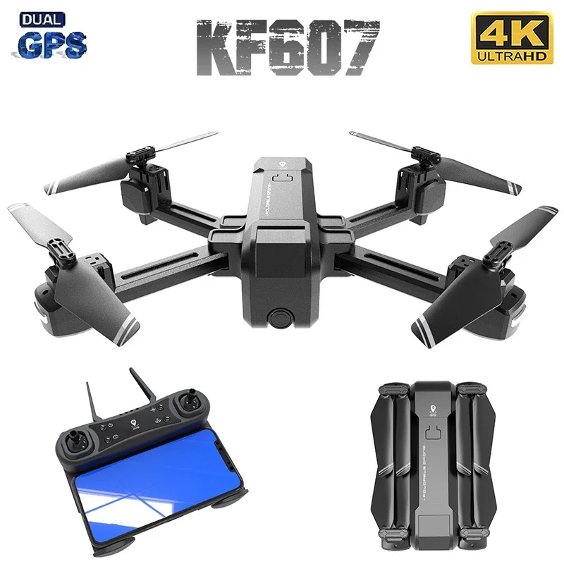 Радиоуправляемый квадрокоптер KF607 с широкоугольной HD-камерой 1080P 4K 120 градусов со