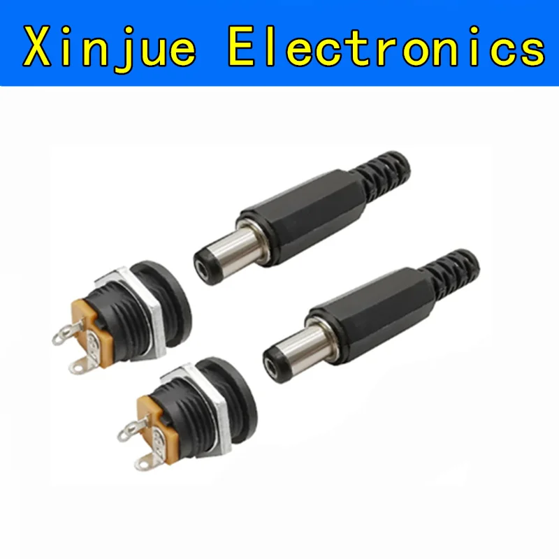 

Tomada macho de plástico para painel, 5.5x2.1mm 12v 3a dc022, conector de energia dc para soquete fêmea 5.5*2.1mm