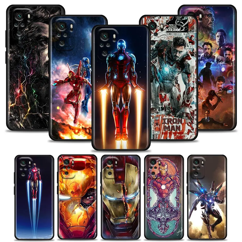 

Marvel Iron Man Avengers Comics Phone Case For Redmi Note 11S 11T 11E 11 10 10S 9T 9S 9 8T 8 2021 7 Pro 5G 4G Xiaomi Cover Funda