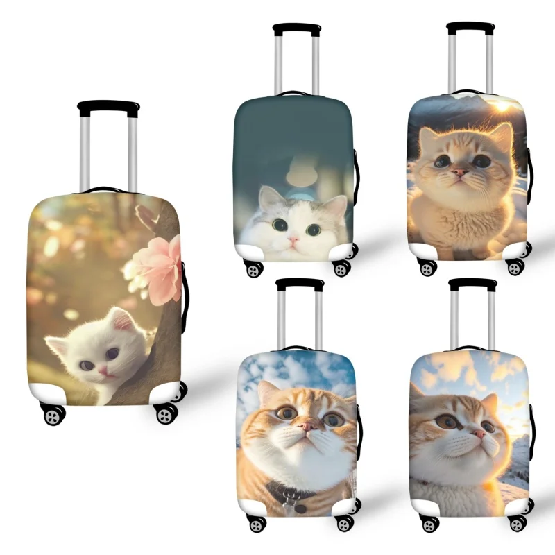 

Cartoon Pet Cat Print Travel Luggage Dust Cover Foldable Protective Suitcase Cover for 18''-32'' Trolley Trunk Case Anti-dust