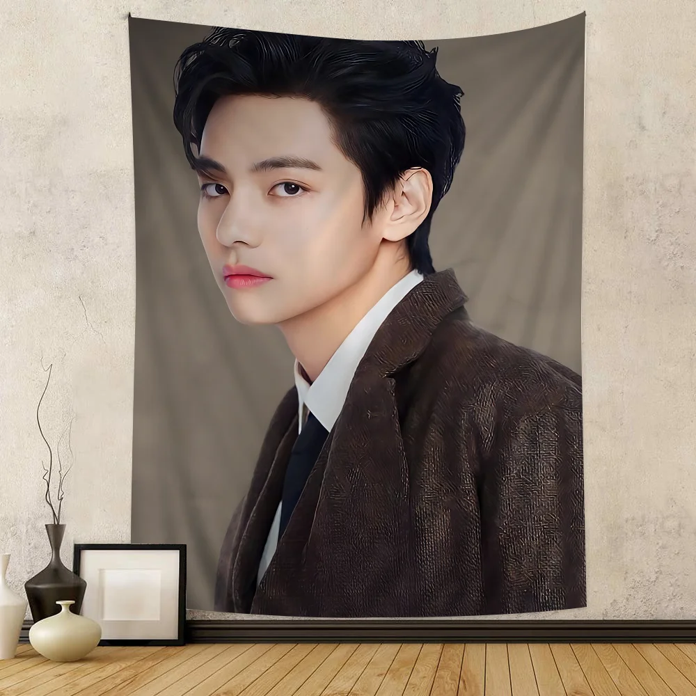 Гобелен Singer Kpop Kim Tae Hyung V гобелен в стиле аниме подвесной Таро хиппи настенная
