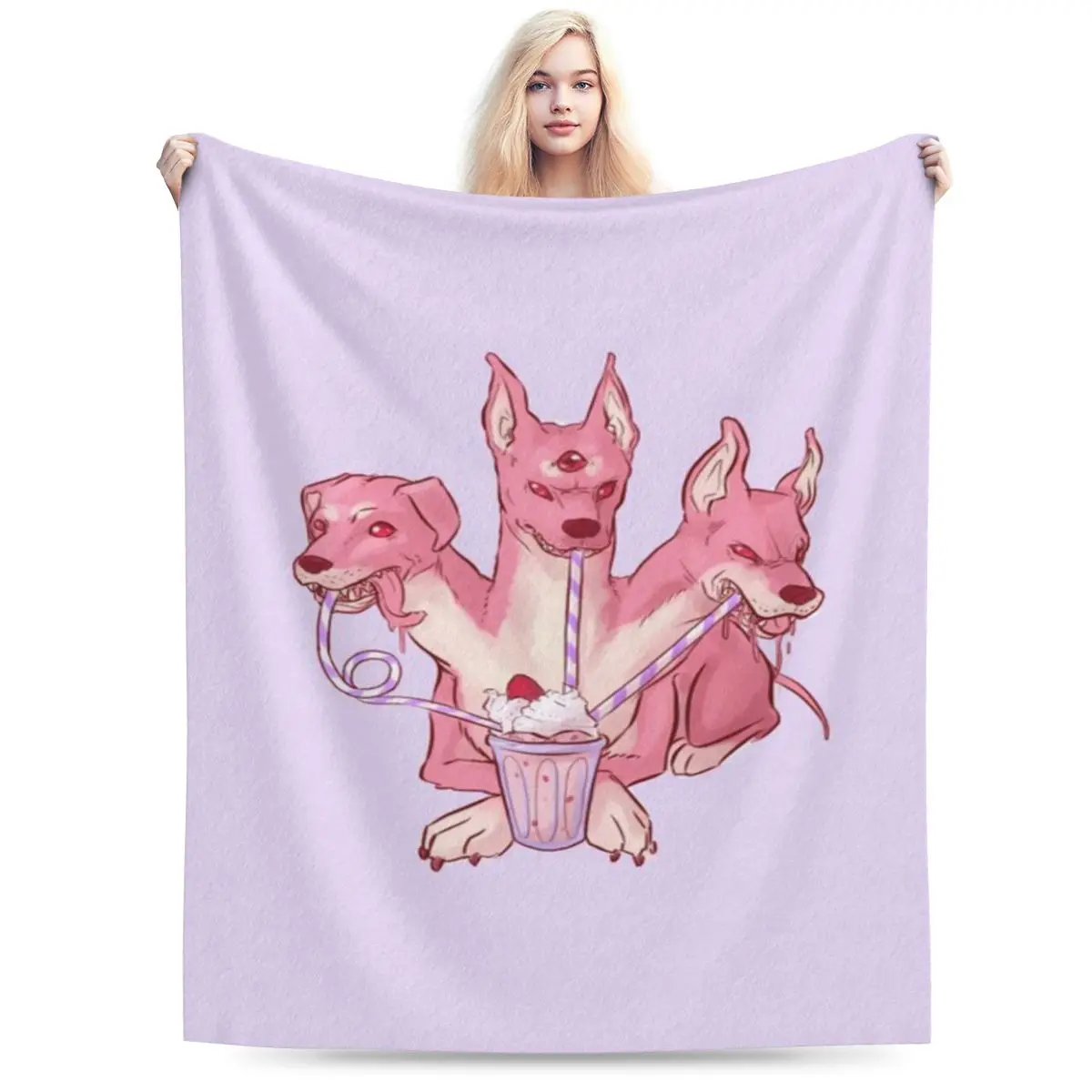 Strawberry Cerberus Ультрамягкое одеяло из микрофлиса