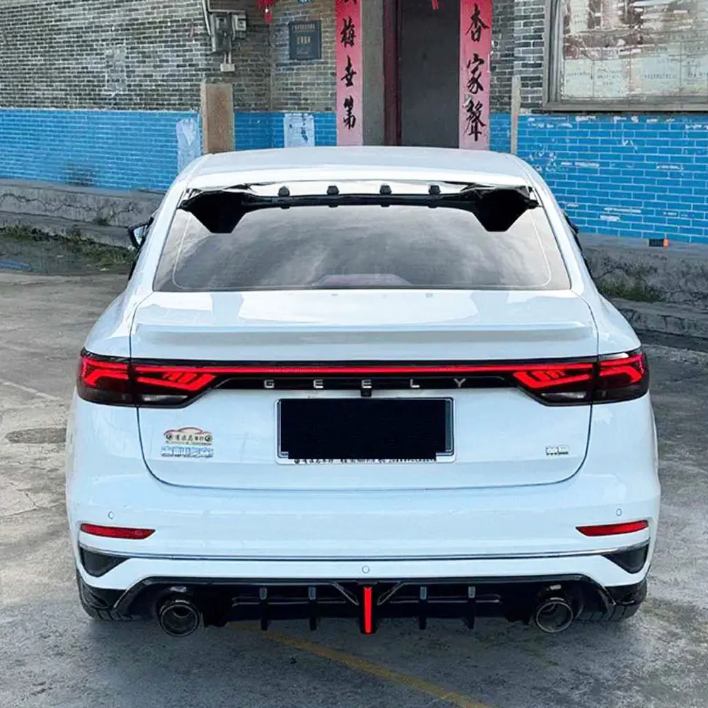 Фото Для Geely Emgrand 4-го поколения Proton S70 2022-2024 задний бампер Iip подбородок спойлер диффузор дефлектор автомобильный комплект ABS материал черный №5