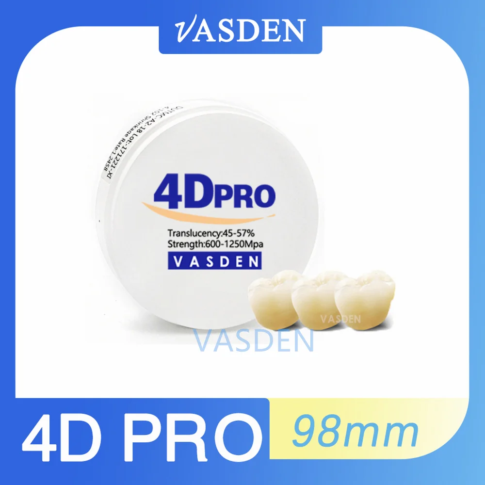 

VASDEN 4D PRO Циркониевые блоки для коронок 16 цветов 98 мм