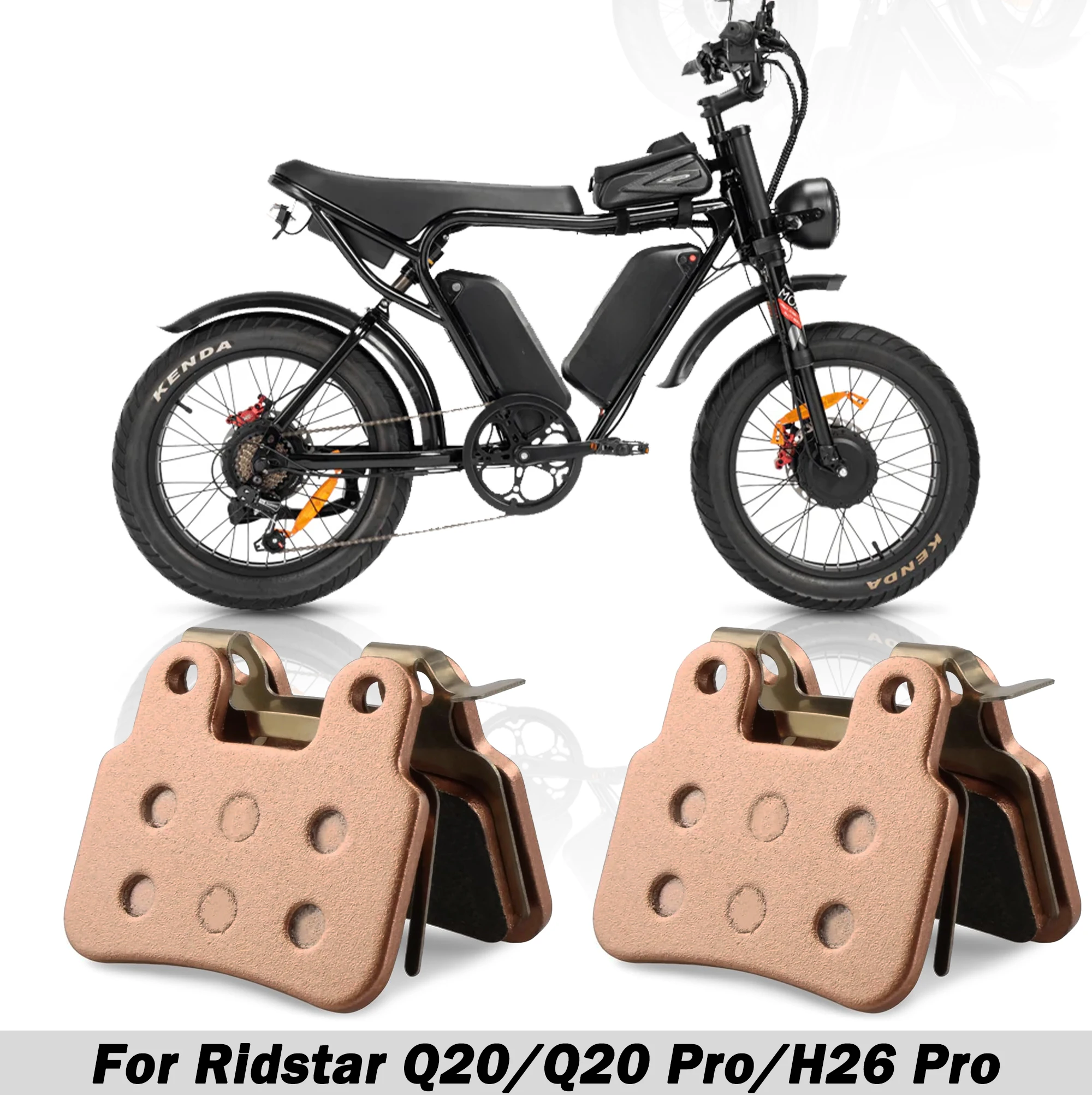 Фото Полуметаллические дисковые тормозные колодки для Ridstar Q20, Q20 Pro, H26 Pro E-bike — высокопроизводительные сменные детали тормозов №1