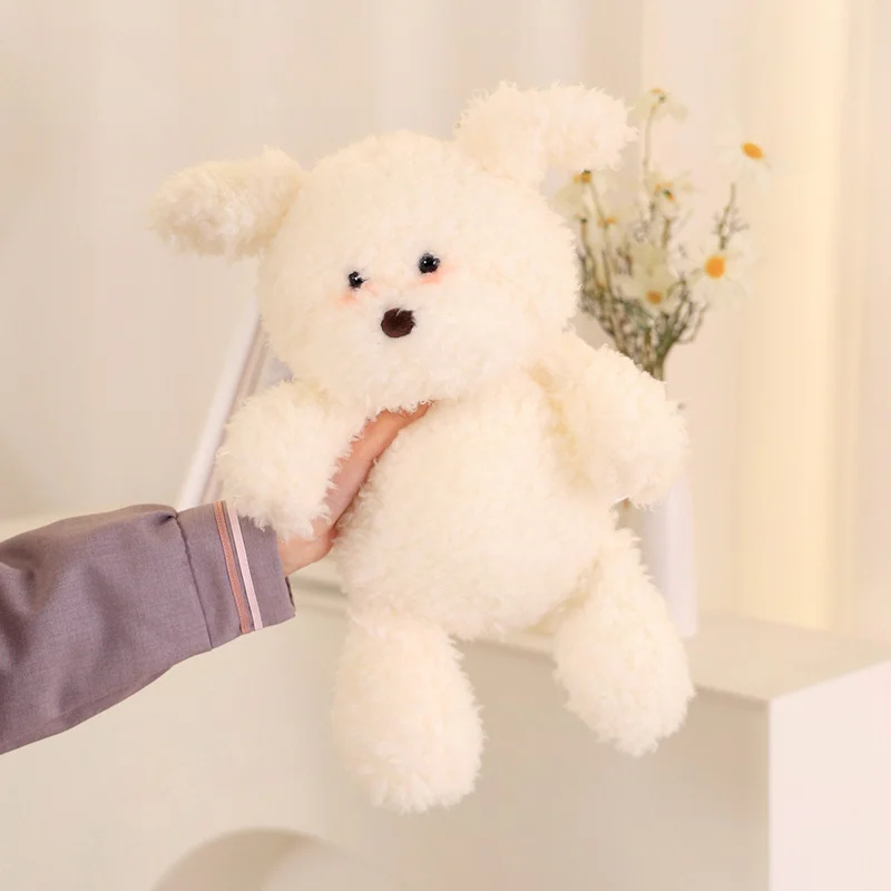 

Adorable Fluffy Hair Dog Plushie Toy Soft White Lying Puppy Plush Doll Stuffed Lifelike Animals Baby Appease Pillow Child Gift