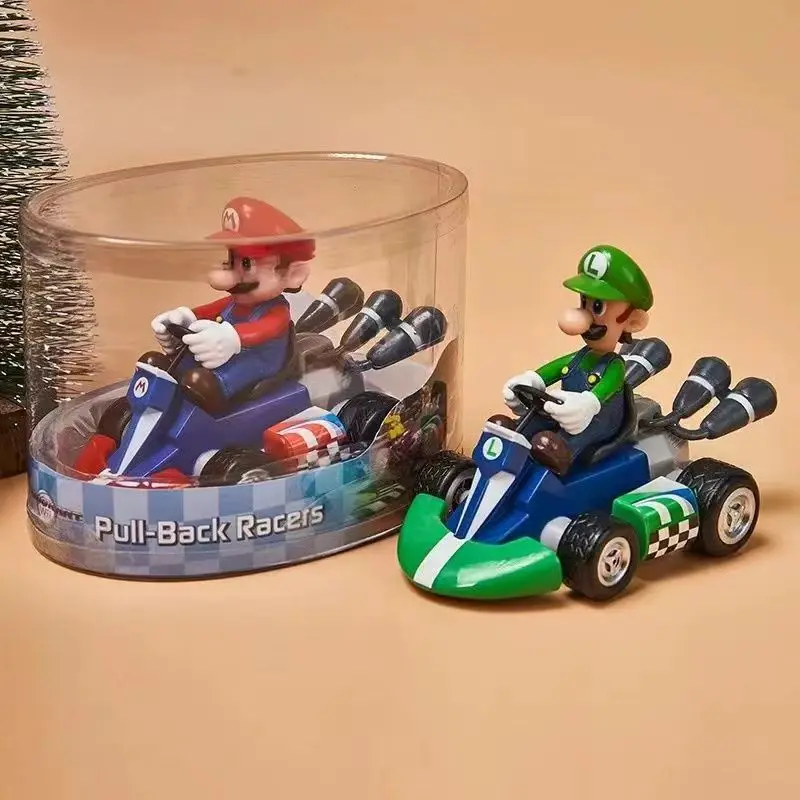 

New Super Mario Kart Action Figures Luigi Bowser Karting Yoshi Toad Toy Peach Doll Kids Toys Anime Model Room Decorations Gifts