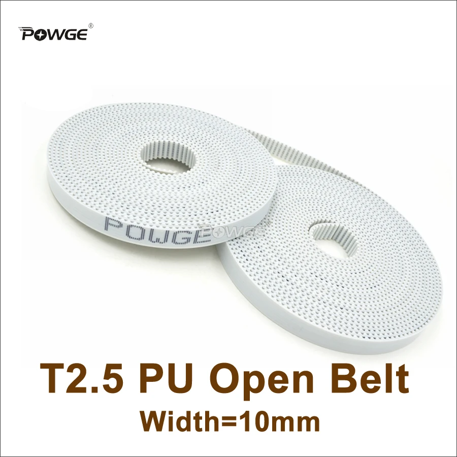 Ремень ГРМ POWGE 10 метров T2.5 PU с открытым концом, стандартная ширина = 10 мм, ремень T2.5 10, подходит для шкива ГРМ T2.5 для 3D-принтера, ЧПУ RepRap
