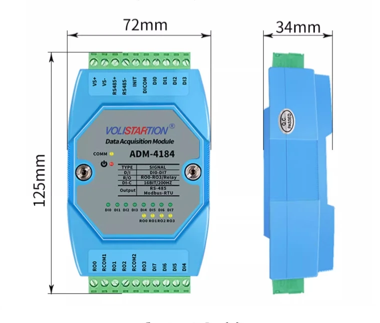ADM-4184 8-канальный модуль сбора данных переключателя 8DI/4DO 4-канальный релейный
