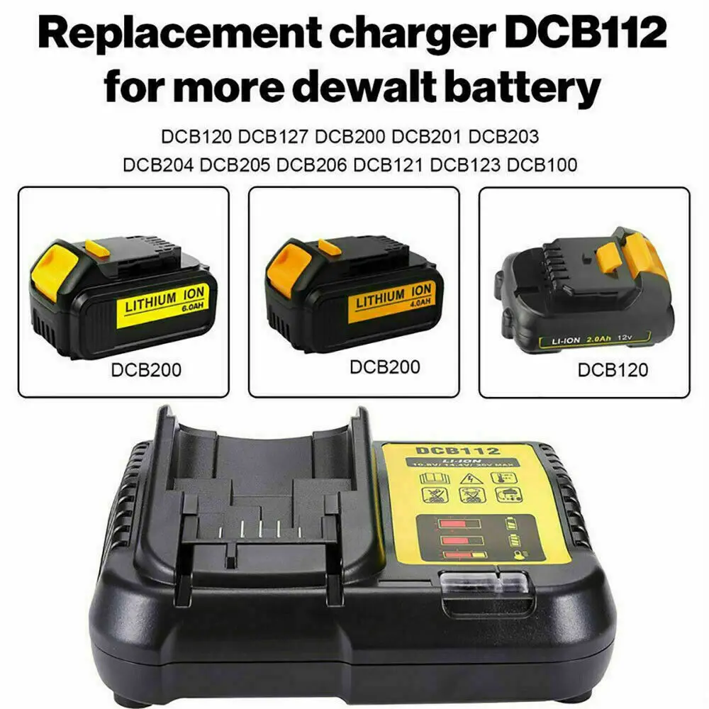 

Новинка 100%, зарядное устройство для литий-ионных аккумуляторов DCB206 DCB205 или DCB112 для Dewalt 10,8 В, 12 В, 14,4 В, 18 в, Dcb101, Dcb200, Dcb140, Dcb105, Dcb200, 2021