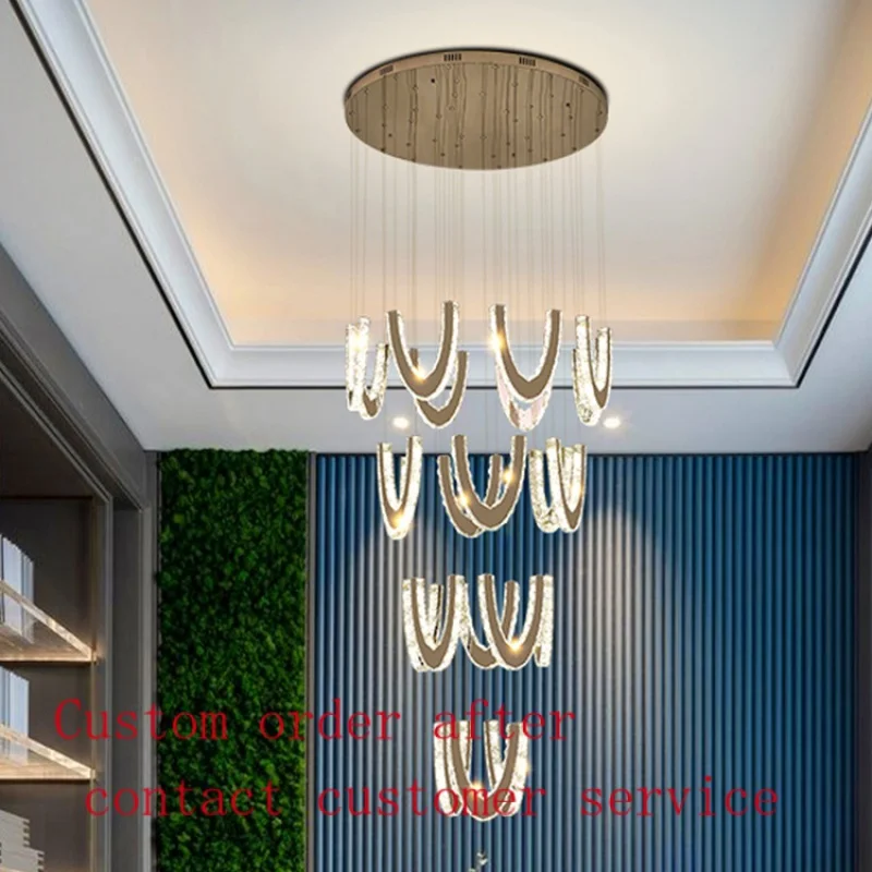 

Vintage Chandelier Crystal Lighting Fixture Round Chandelier Home Decoration stair Chandelier Light