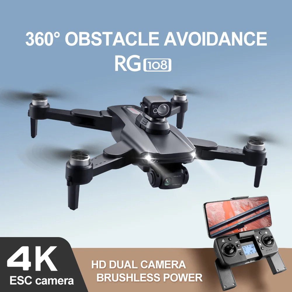 Профессиональный Дрон RG108 Pro GPS 4K HD камера FPV препятствия Acoidance аэрофотография