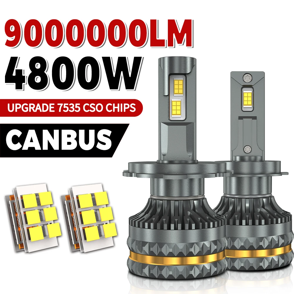 

9000000LM H7 Canbus Светодиодные фары 4800W H4 H11 H1 9005 HB3 9006 HB4 H13 9004 9007 Turbo Автомобильные фары 12 В 24 В Автомобильные фары
