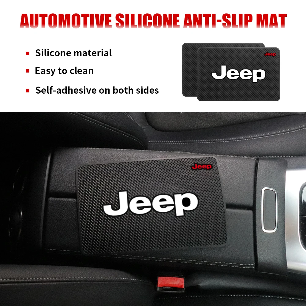 

Car Styling Dashboard Non Slip Phone Mats Anti-slip Silicone Pads Auto Accessories For JEEP Renegade Wrangler Compass Cherokee