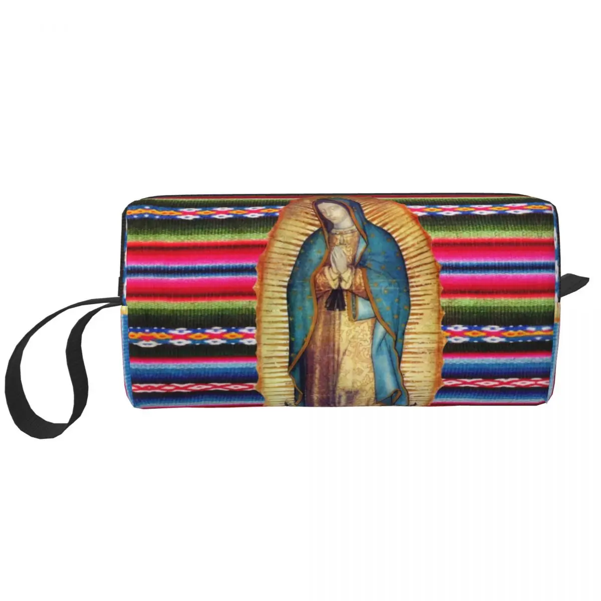 

Our Lady Of Guadalupe Virgen Maria Zarape Makeup Bag Women Travel Cosmetic Organizer Virgin Mary Catholic Storage Toiletry Bags