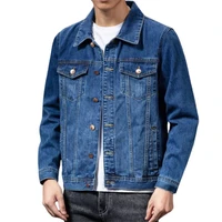 spring colorfast men jeans coat single breasted turn down collar denim cardigan jacket slim fit outwear jaqueta jeans masculina