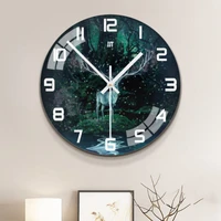 luxury silent wall clock modern design round clockwork mechanism wall clock for bedroom horloge murale living room decoration