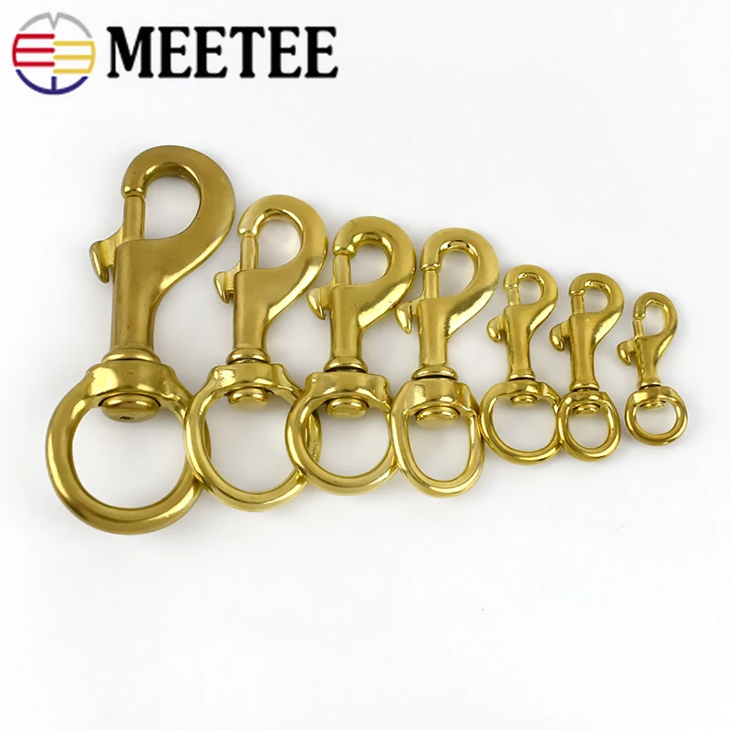 

2pcs Meetee Brass Metal Trigger Swivel Buckles Pet Dog Collar Clasp Clip Hook Hardware Bags Strap for Web Leather Craft AP2395