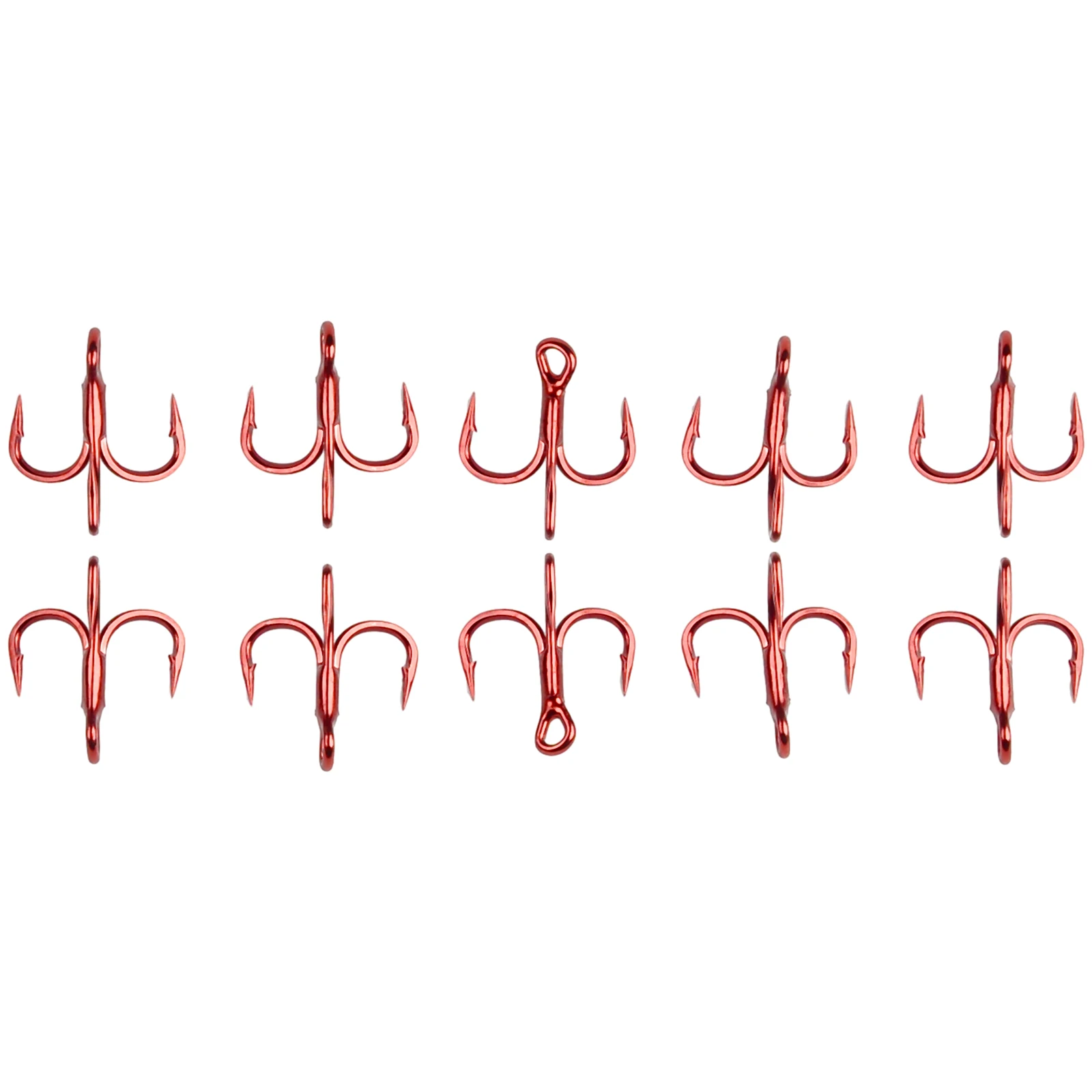 

Round Treble Hook Fishhook 10pcs/set 6#/8#/10# Stainless Steel Strong Bass Lure Hook Three Claw Anchor Hook Durable