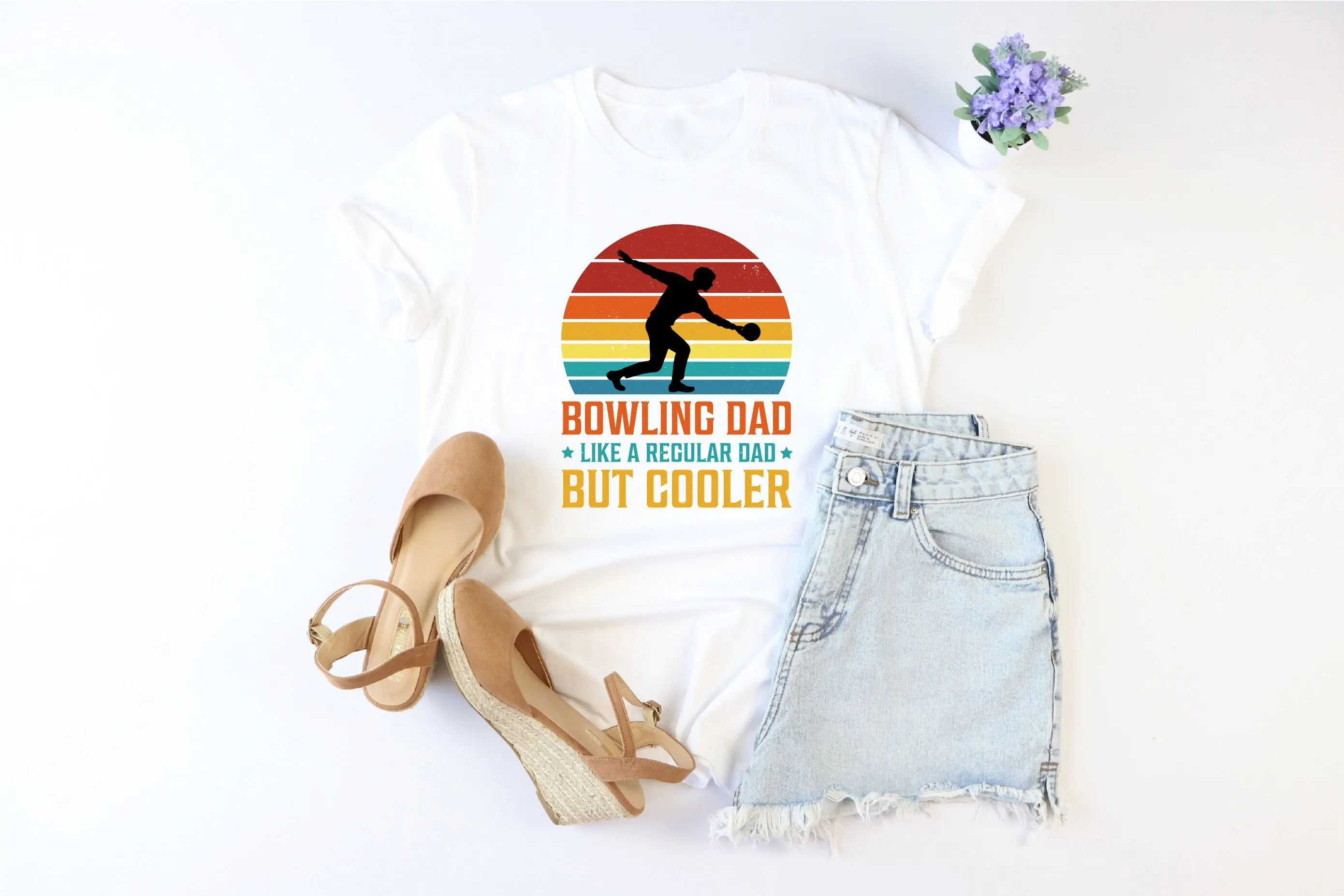 Футболка для папы в стиле боулинга винтажная спортивная ударная футболка на день