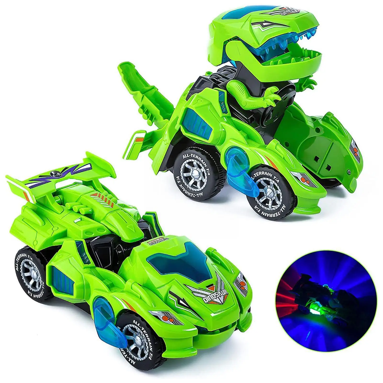 

Transforming Dinosaur LED Car Dinosaur Transform Car Toy Automatic Dinosaur Transformer Toy Car for Kids 3+ Years Old Whole A1L2