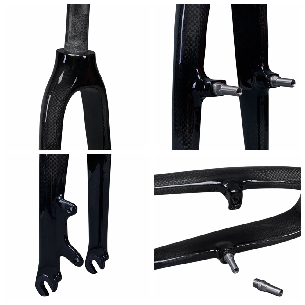 Полный углеродное волокно Велоспорт складывающийся BMX передняя вилка