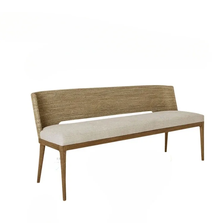 Винтажная деревенская скамейка из цельного дерева ресторанный обеденный стул со