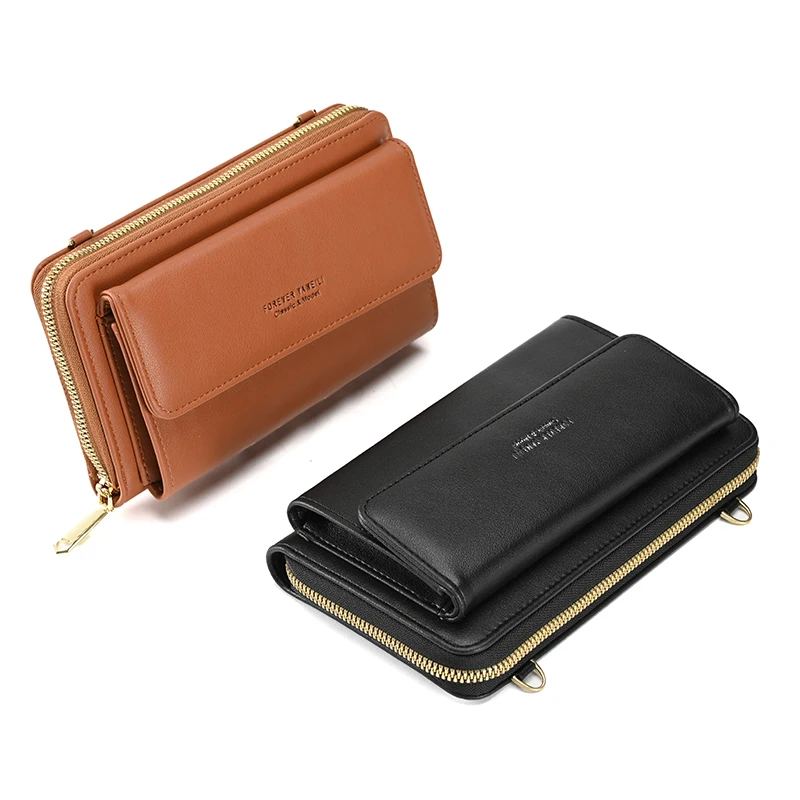 

Niche Design Mobile Phone Bag Wallet Large Capacity Horizontal Crossbody Bag for Women PU Leather Small Card Holder Coin Purse