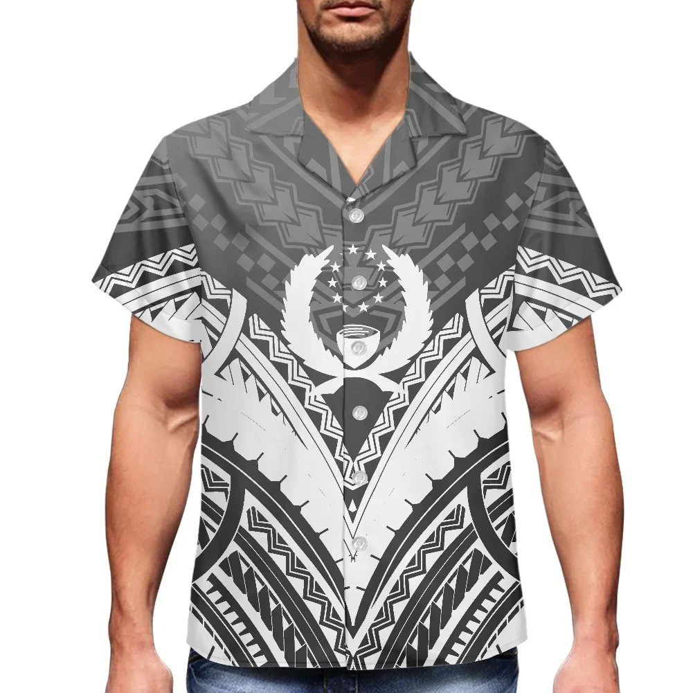 Понпей-полинезийские винтажные мужские рубашки с татуировками для отдыха