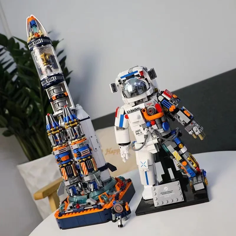 

MOC Mechanical Exploring Astronaut Robot Bricks Creative Aerospace Spaceman Rocket Building Block Toys For Boy Children Gifts