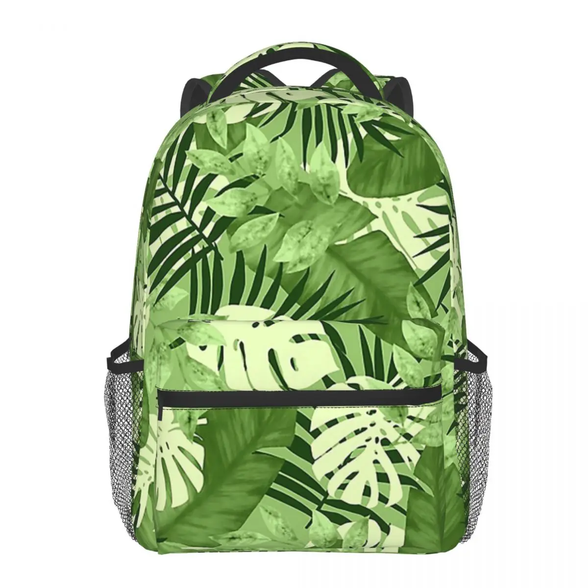 

Men Women Leaves Leaf Nature Backpack Teenage Laptop School Bag Jungle Tropical Green Plant Large Capacity Rucksack