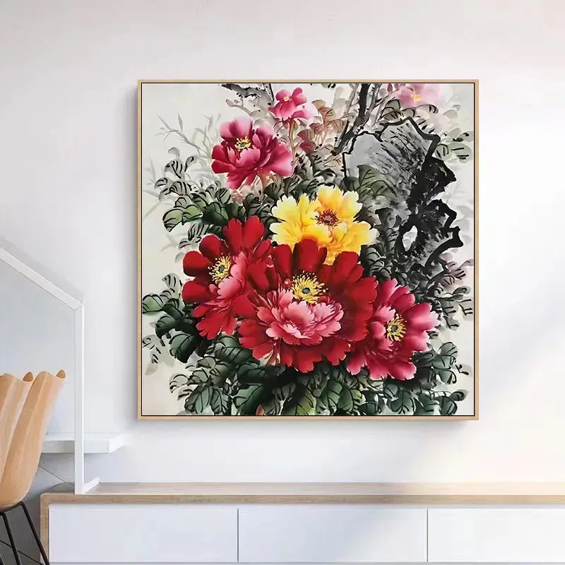 Вышивка крестиком ручной работы вместо индивидуального настенного цветочного