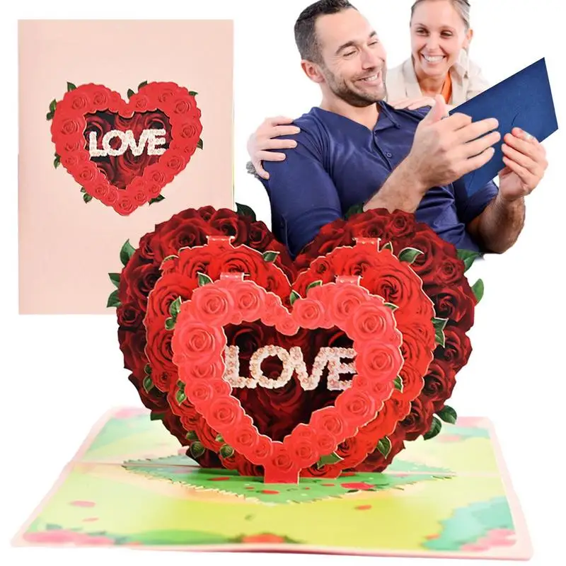 

3D Valentines Day Cards Happy Valentines Day Love Card Anniversary Valentine's Day Gift For Wife Husband Girlfriend Boyfriend