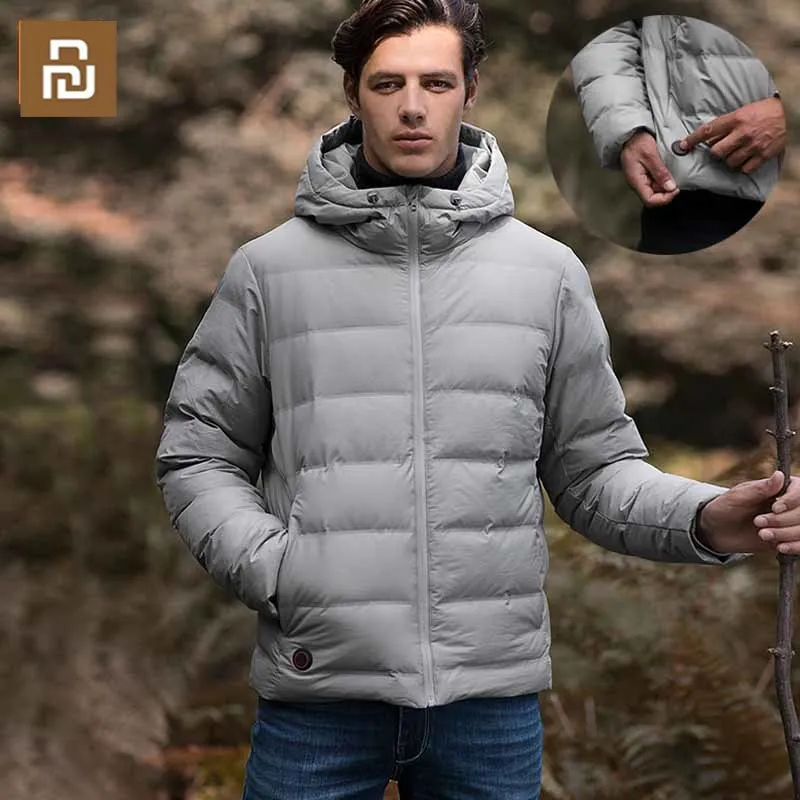 

Xiaomi Graphene Heated Down Jacket Winter Autumn Men Ultralight Velvet Heating Jackets Parkas Coat For Men Warm Windproof Jacket