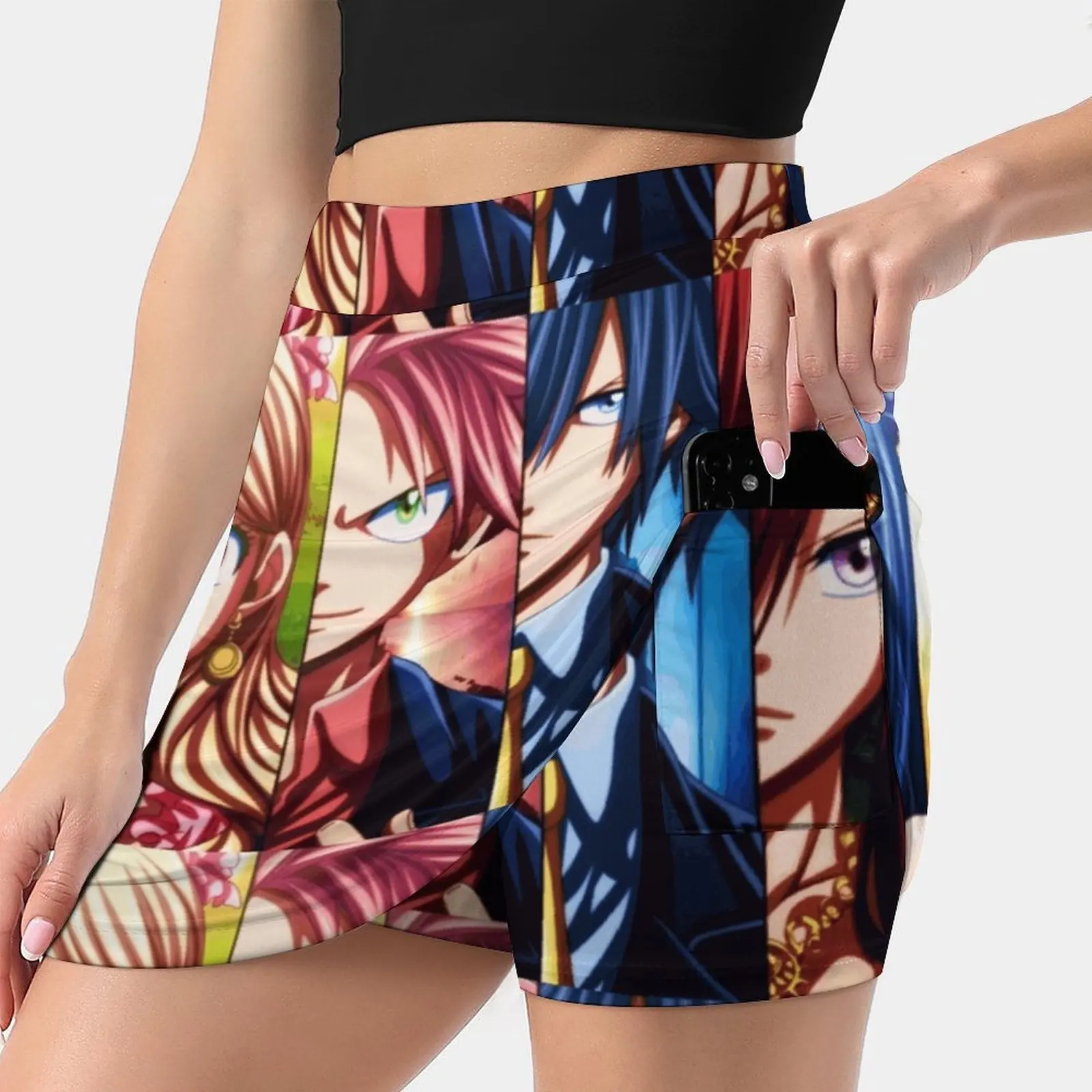 

Женская Спортивная юбка Ft с карманами, модная теннисная юбка для бега и гольфа, с рисунком сказочного хвоста, Дамская одежда с аниме рисунко...