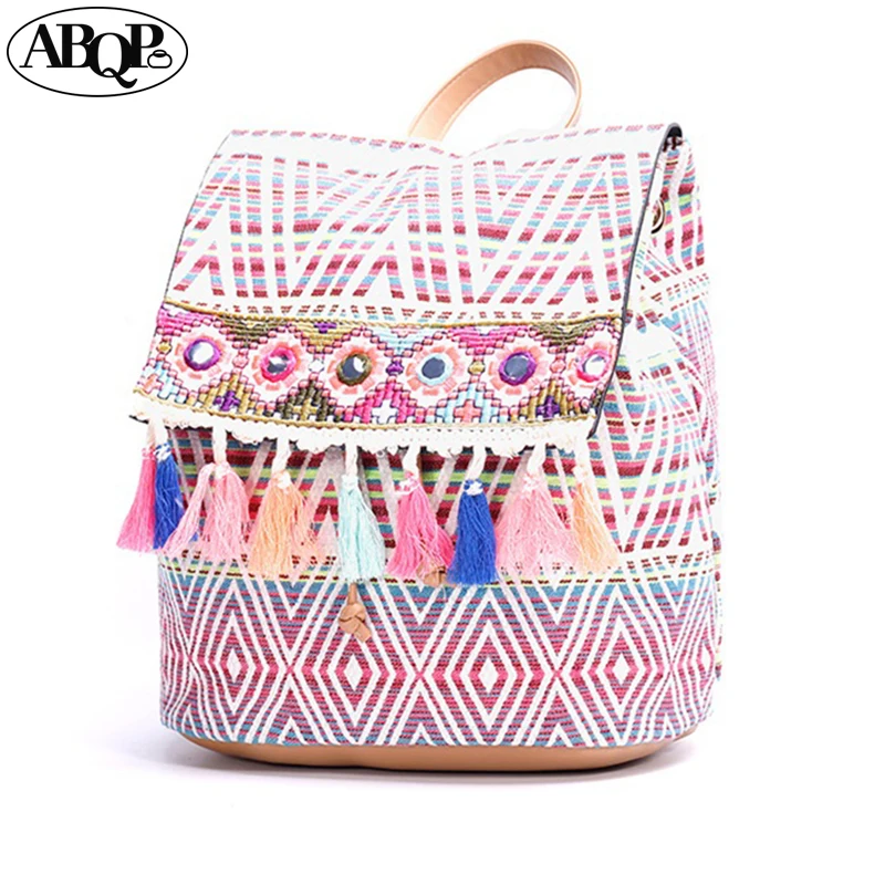 

2022 Winter New National Style Mochila Femenina Lady's Purse Large Capacity Double Shoulder Bag Tassel Trend Retro Women's Bag