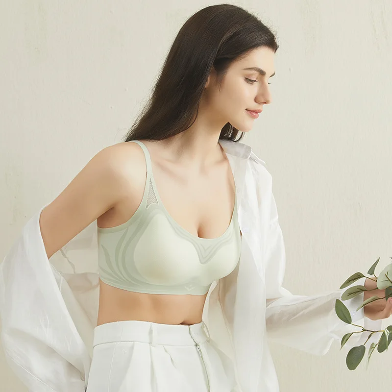 The New Summer Push Up Bra for Women Ultra Thin Sexy Female Underwear Mesh Breathable Seamless Backless Bra No Rims Top Women